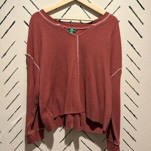 Waffle sweater long sleeve